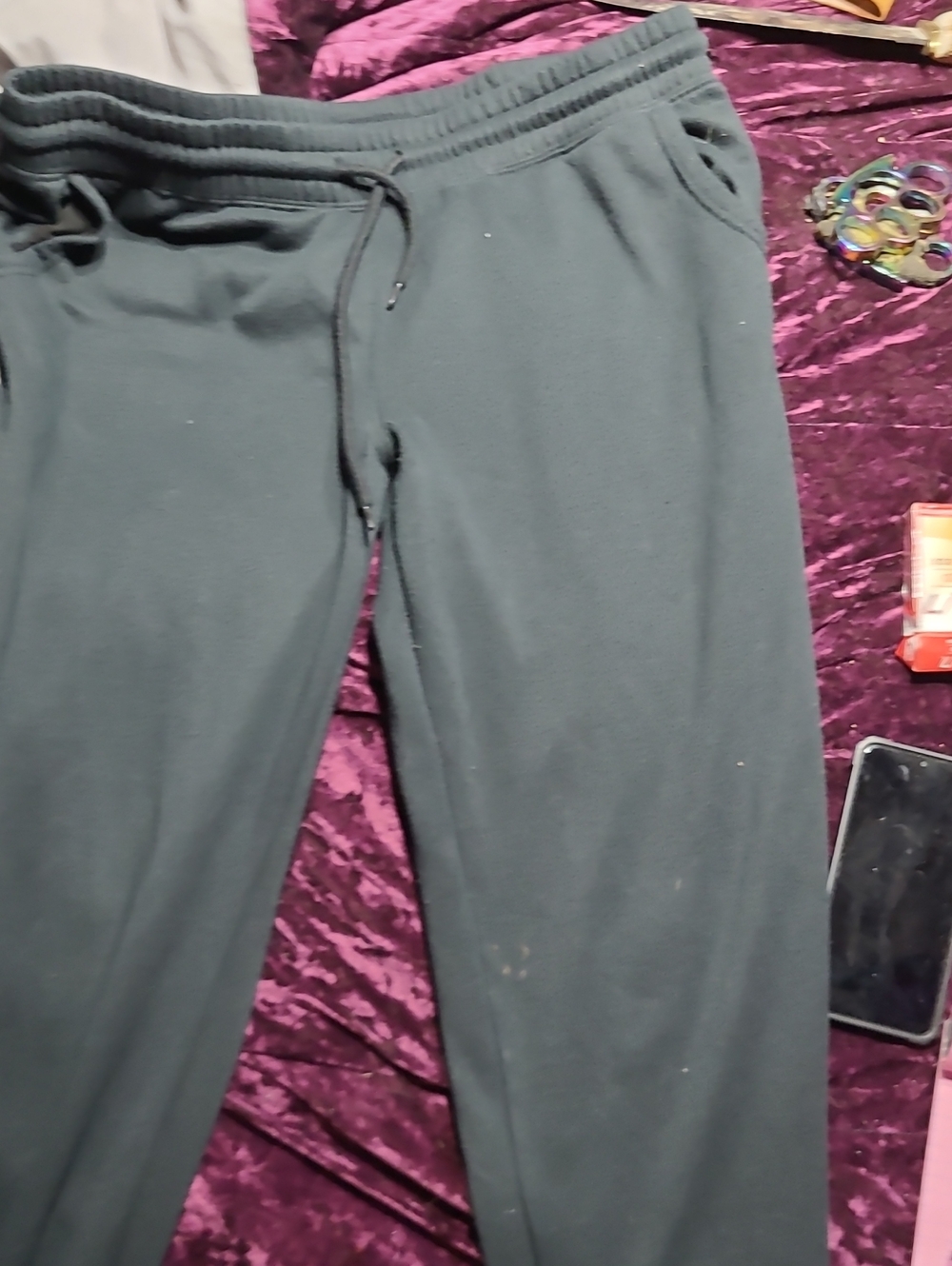 just be Black Womams Drawstring Joggers